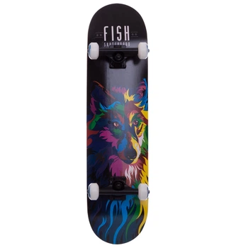 Скейтборд из канадского клена Fish Wolf SK-414-5 Черный волк