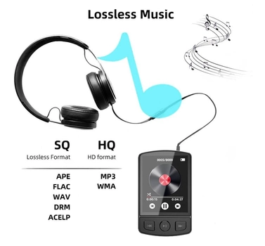 MP3 Плеер Rock Star M9 Bluetooth 32gb HI FI с клипсой и внешним динамиком