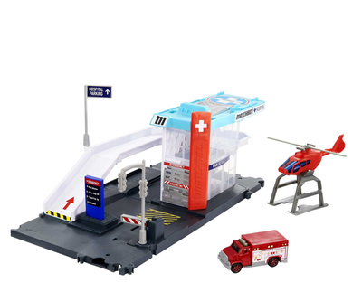 Zestaw do zabawy Mattel Matchbox Toy Car with Action Rescue Helicopter Station Play Set (887961935615)