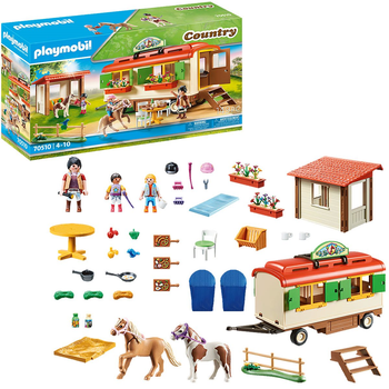 Zestaw do zabawy Playmobil Country Pony Shelter with Mobile Home (4008789705105)