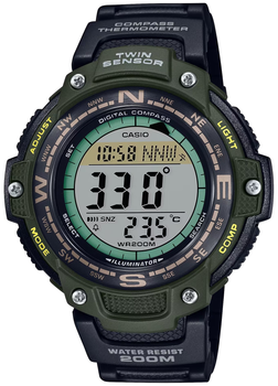 Часы наручные Casio SGW-100-3A компас термометр