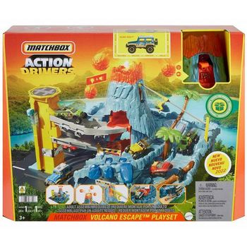 Ігровий набір Matchbox HHW21 Real Life Adventures Volcano + Auto 100 елементів (194735077427)