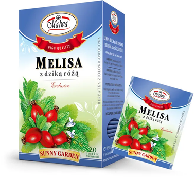 Фруктовий чай Malwa Меліса з шипшиною 20 шт (5902781001670)