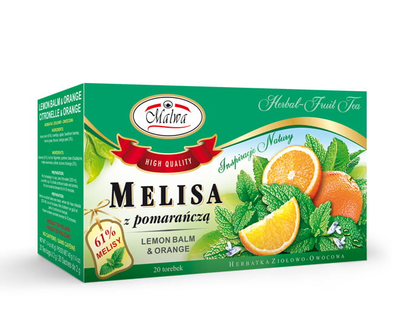 Фруктовий чай Malwa Меліса з апельсином 20 шт (5902781001038)