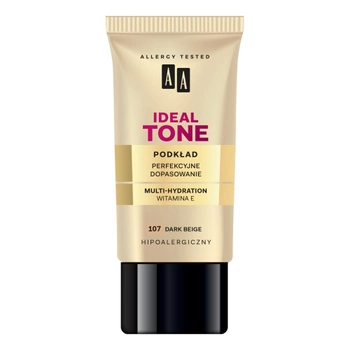 Podkład nawilżający AA Make Up Ideal Tone perfekcyjne dopasowanie 107 Dark Beige 30 ml (5900116028972)