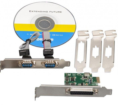 Контроллер PCI-E - Frime to RS232+LPT (2 порти RS232 + 1порт LPT), WCH382L (ECF-PCIto2S1PWCH382.LP)
