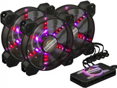 Вентилятор 120 мм, Frime набор RGB-вентиляторов + Fun hub + ДУ Frime Iris Flicker KIT
