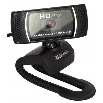 Web камера Defender G-Lens 2597, Black, 2 Mp, 1280x720/30 fps, мікрофон, автофокус, кут огляду 60°, п'ятишарова скляна лінза,