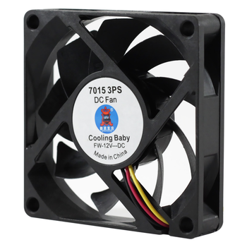 Вентилятор 70 мм, Cooling Baby 7015 3PS, Black 70x70x15мм SB 12В 0,15А 24,3дБ, 3000 об/мин 3pin