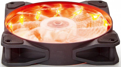 Вентилятор 120 мм, Frime "Iris", Black, 120х120х25 мм, Orange LED подсветка (FLF-HB120O15)
