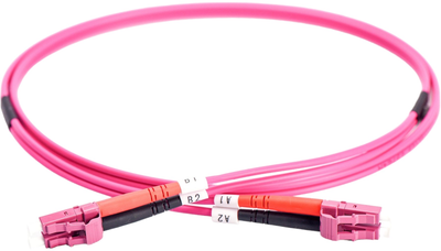 Патч-корд LWL Digitus LC / LC Oм4 Duplex 1 м Pink (4016032308799)