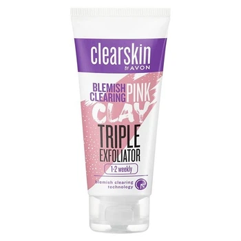 Рожевий глиняний скраб-пілінг для обличчя Avon Clearskin «Для проблемної шкіри», 75 мл