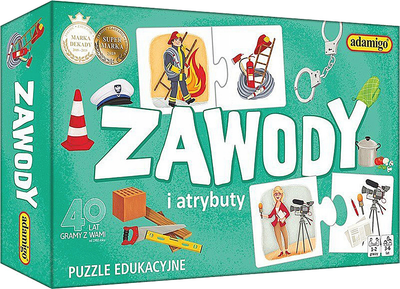 Puzzle Adamigo Zawody i atrybuty 24 elementy (5902410007769)