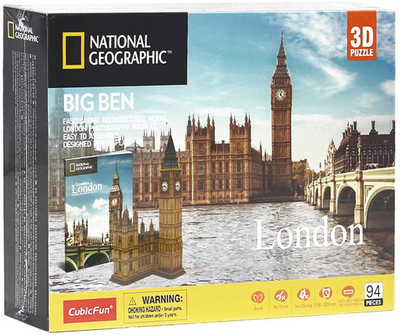 3D Пазл Cubic Fun National Geographic Біг Бен 94 елементи (6944588209926)