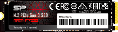 SSD диск Silicon Power UD80 1ТБ М.2 2280 NVMe PCIe 3.0 x4 3D NAND QLC (SP01KGBP34UD8005)
