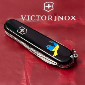 Нож Victorinox Spartan Ukraine Black "Голуб Миру Жовто-Блакитний" (1.3603.3_T1036u)