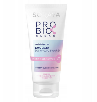 Очищувальна емульсія для обличчя Soraya Probio Clean пробіотик для сухої та чутливої шкіри 150 мл (5901045088921)