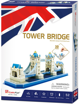 3D Пазл Cubic Fun Tower Bridge 52 елементи (6944588202385)