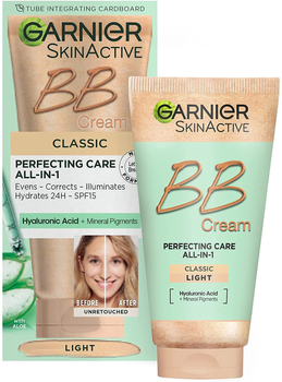Krem BB Garnier Hyaluronic Aloe All-In-1 BB Cream nawilżający dla każdego typu skóry Jasny 50 ml (3600542416443)