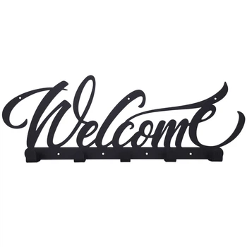 Вешалка Настенная 50см х 18см Glozis Welcome Black H-078