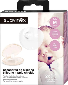 Силіконові накладки на груди для годування Suavinex Silicone Liner М 2 шт (8426420304108)
