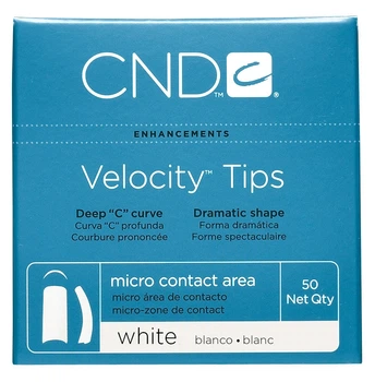 Профессиональные типсы CND Velocity Tips 50 шт/уп (белые) номера (№1-10)