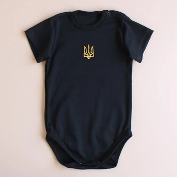Боді вишиванка Ladan Тризуб 62 Чорний (BD59-TRYZUBCHORNYY)