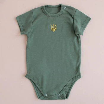 Боді вишиванка Ladan Тризуб 68 Хакі (BD59-TRYZUB-HAKI)