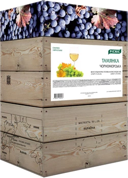 Вино Picnic Тамянка чорноморська біле напівсолодке 10 л 9-12% (4820275980557_4820179620863_4820275980236)