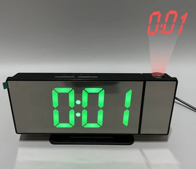 LED часы настольные с термометром (проекция, будильник, календарь) VST-896 от USB зеленые цифры, красная