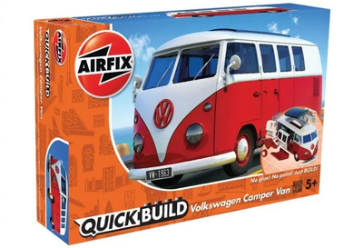 Plastikowy model do składania Airfix QuickBuild samochód VW Camper Van czerwony (5055286642289)