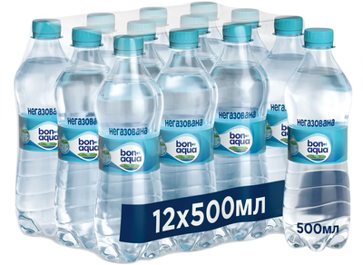 Упаковка мінеральної негазованої води BonAqua негазована 0.5 л х 12 шт (40822426_5449000028655)
