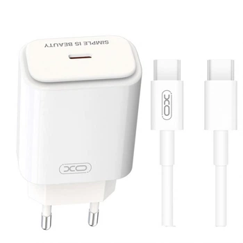Сетевое зарядное устройство (адаптер) XO L90B PD / QC3.0 / 20W + Type-C white