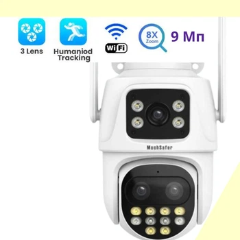Камера видеонаблюдения Wifi 9 Мп 8x ZOOM ICSEE уличная поворотная