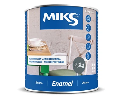 Емаль алкідна MIKS ПФ-115 універсальна темно-сіра глянсова 2,3 кг