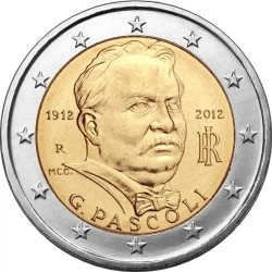 Монета Італія 2 євро 2012 «100 років від смерті Джованні Пасколи» UNC (KM#355)