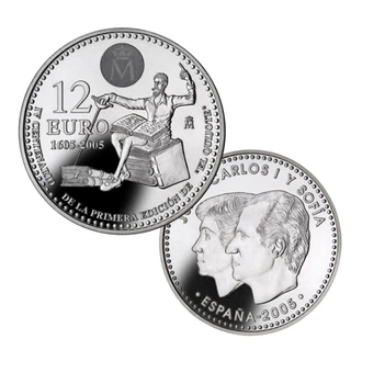 Монета Испания 12 евро 2005 Серебро UNC Дон Кихот (Ag 925, 18 грамм)