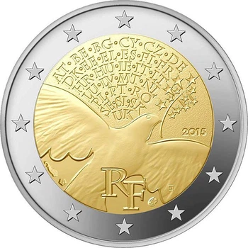 Монета Франция 2 евро 2015 Биметалл UNC 70 лет миру в Европе