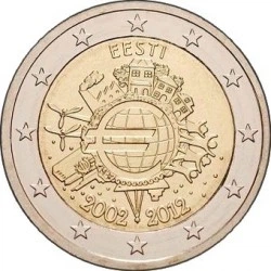 Монета Естонія 2 євро 2012 «10 років євро» UNC (KM#70)