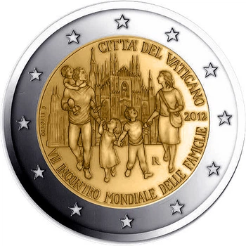 Монета Ватикан 2 євро 2012 «VII Всесвітня зустріч сімей» UNC (KM#435)