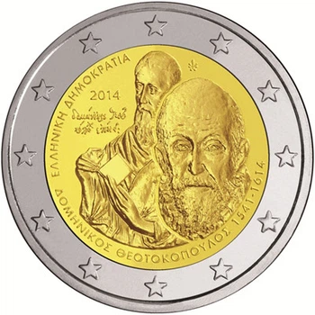Монета Греция 2 евро 2014 Биметалл UNC Эль Греко
