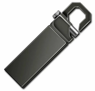 Металлическая USB Флешка UDisc Брелок Карабин 64Гб Black
