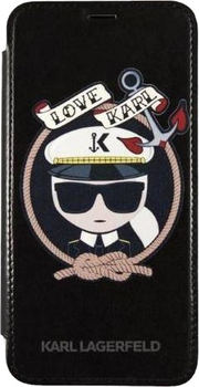 Etui z klapką Karl Lagerfeld Signature Glitter do Apple iPhone X/Xs Black (3700740413623)