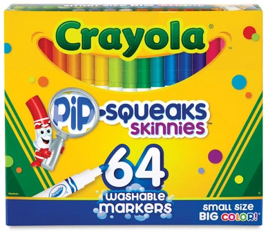 Фломастеры Crayola Pip Squeaks короткие 64 цвета