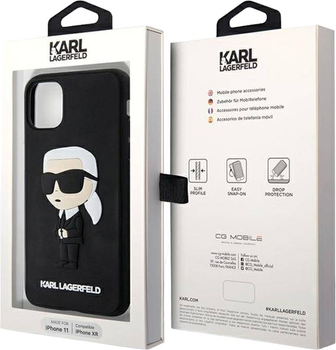 Etui Karl Lagerfeld Rubber Ikonik 3D do Apple iPhone Xr/11 Black (3666339127862)