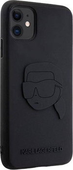 Etui Karl Lagerfeld Rubber Karl Head 3D do Apple iPhone Xr/11 Black (3666339169985)