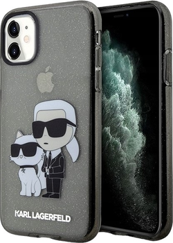 Etui Karl Lagerfeld Gliter Karl&Choupette do Apple iPhone Xr/11 Black (3666339119003)