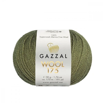 Пряжа Gazzal Wool 175 317-Оливковый
