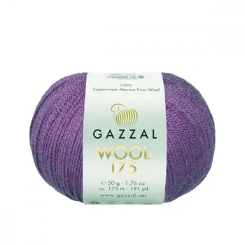 Пряжа Gazzal Wool 175 335-Фиолетовый