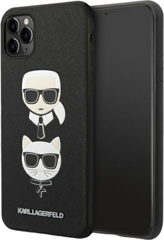 Etui Karl Lagerfeld Saffiano Karl&Choupette Head do Apple iPhone 11 Pro Max Black (3666339055042)